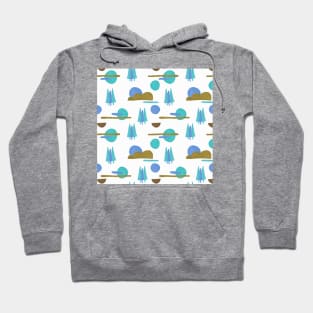 Modern Moon and Clouds Pattern Hoodie